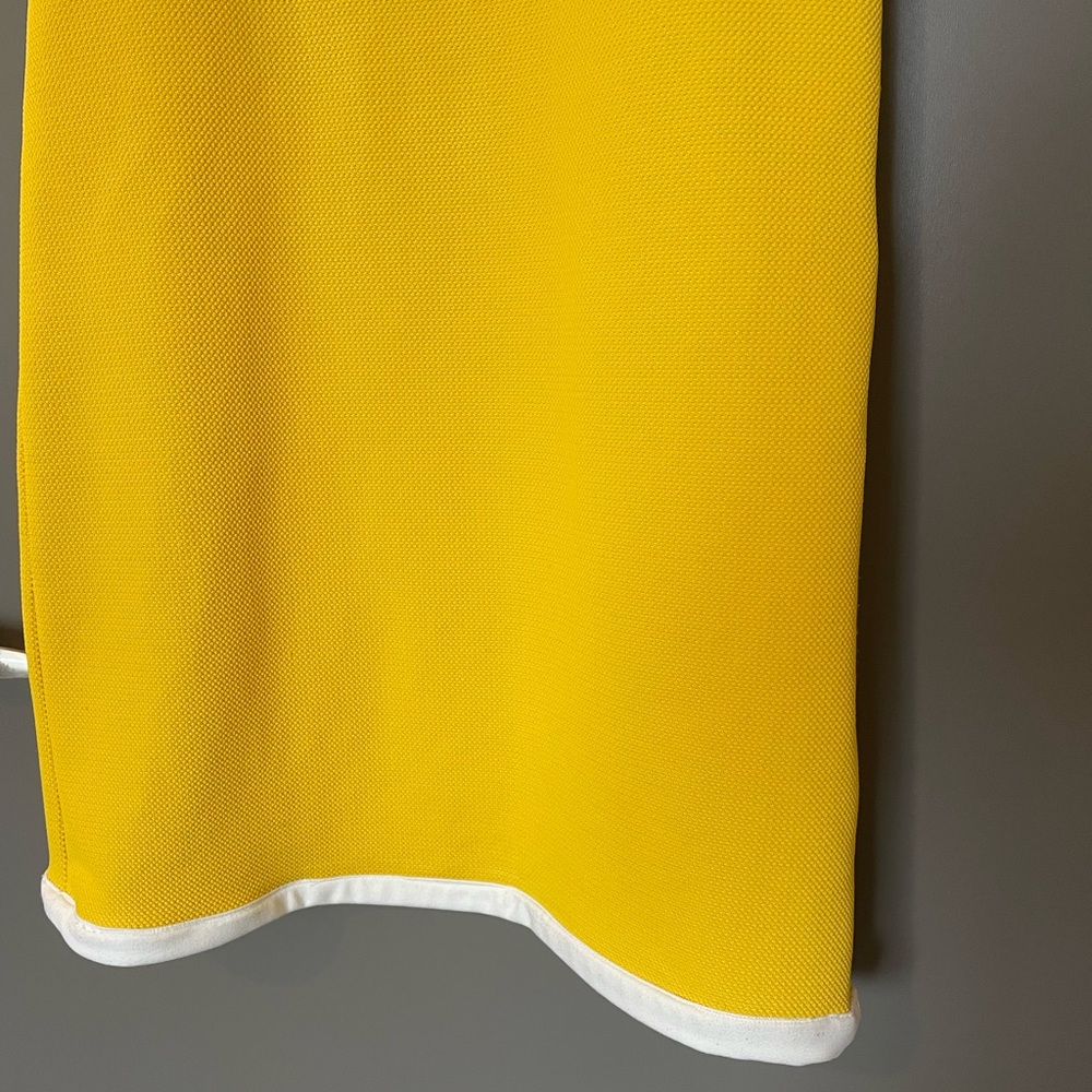 ZARA Mini Dress Poplin Cold Shoulder Textured Women’s Medium Yellow Sun-Dress - Picture 7 of 9